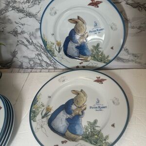 Peter Rabbit Blue and White 8” side  Plate Set/2